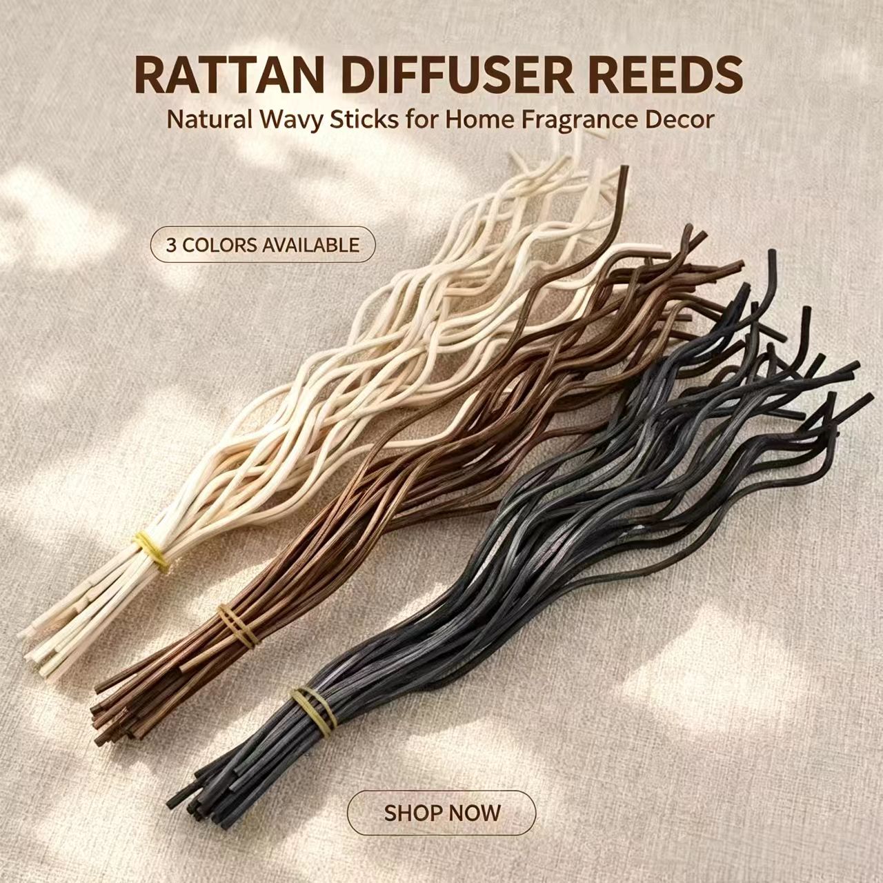 Home Fragrance Diffuser Refills - 20 шт. длинных волнистых палочек из